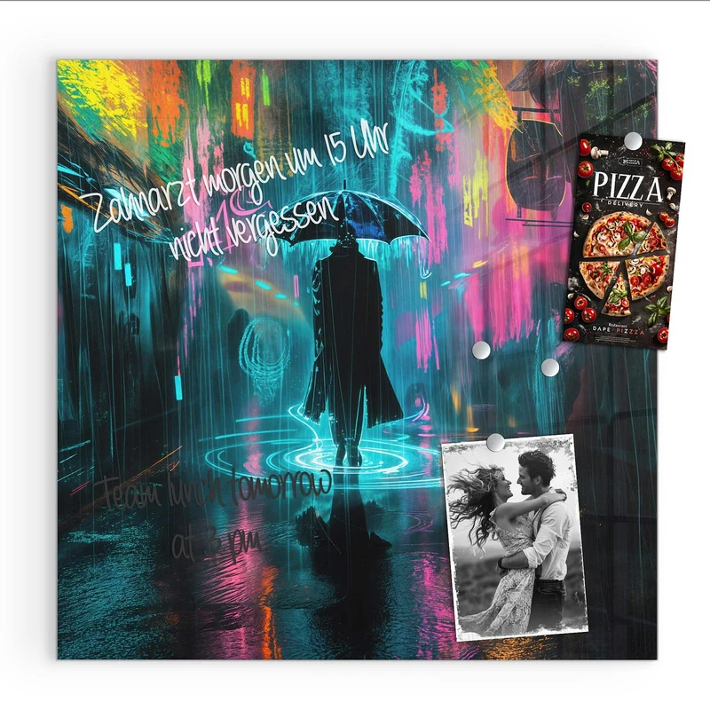 Magnettafel - Regen bei Nacht