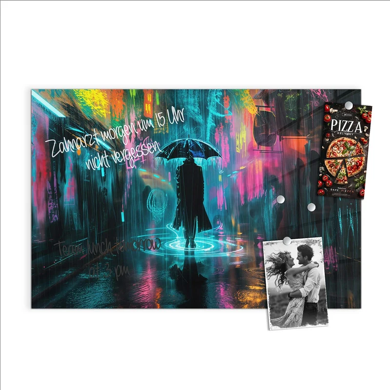 Magnettafel - Regen bei Nacht