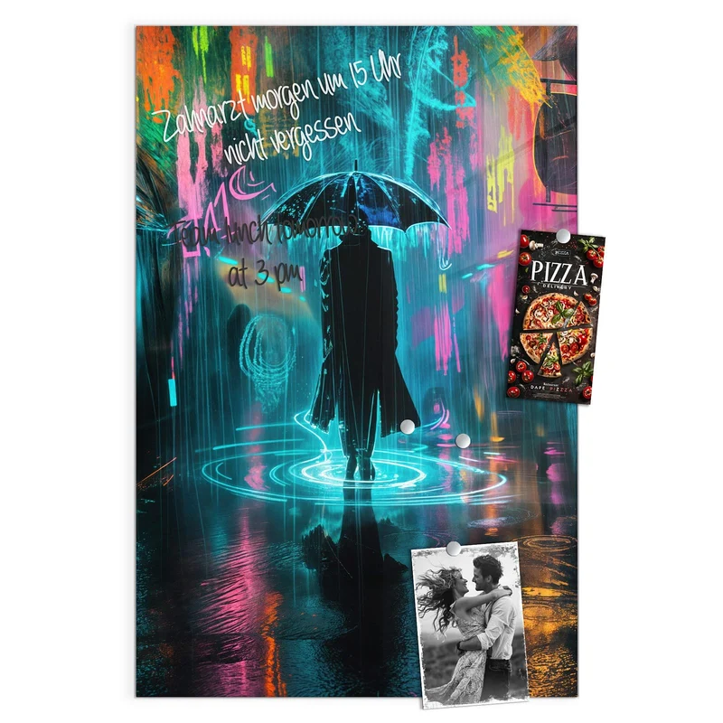 Magnettafel - Regen bei Nacht