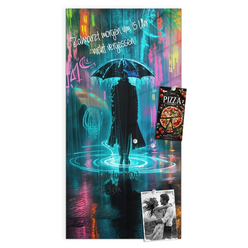 Magnettafel - Regen bei Nacht