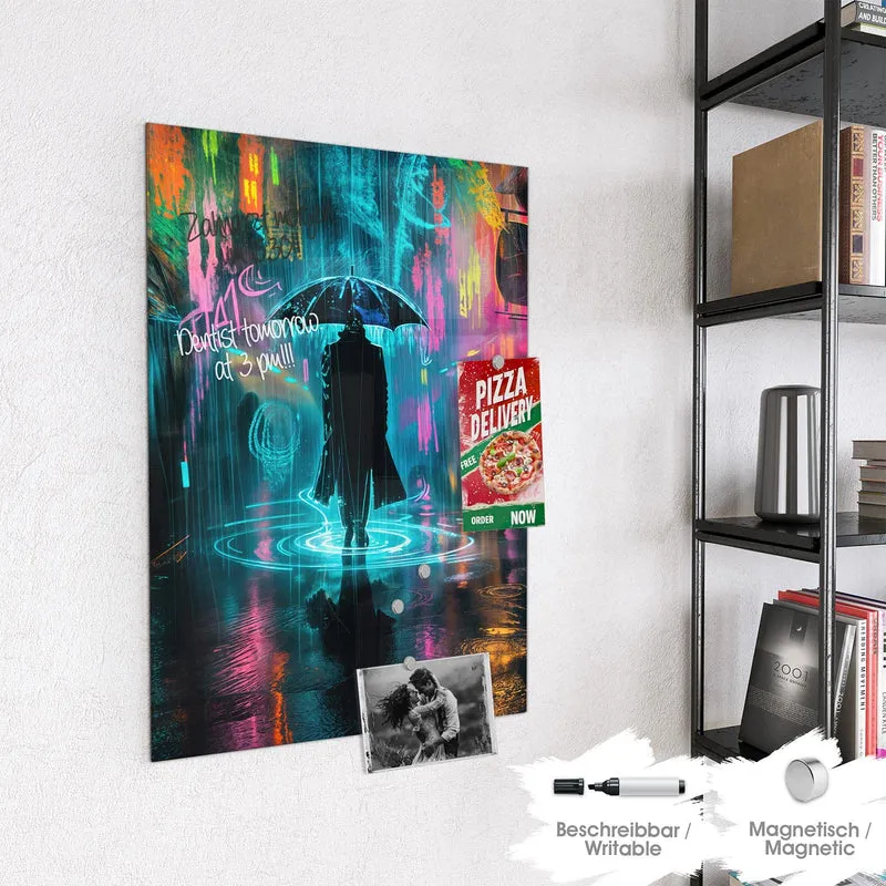 Magnettafel - Regen bei Nacht