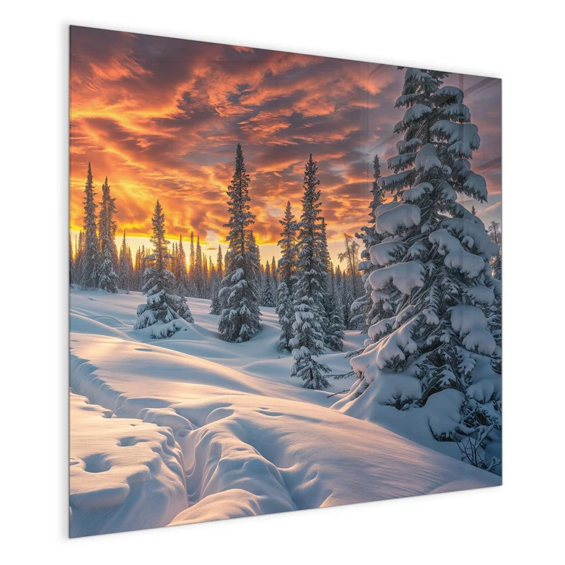 Magnettafel - Schneewehen im Abendrot