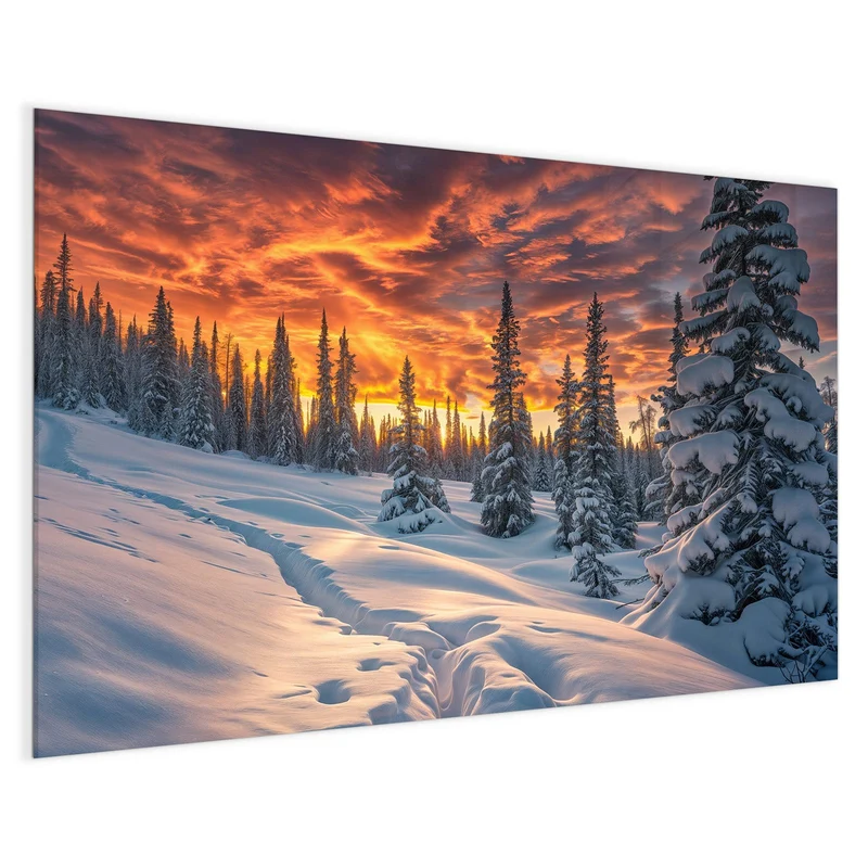 Magnettafel - Schneewehen im Abendrot