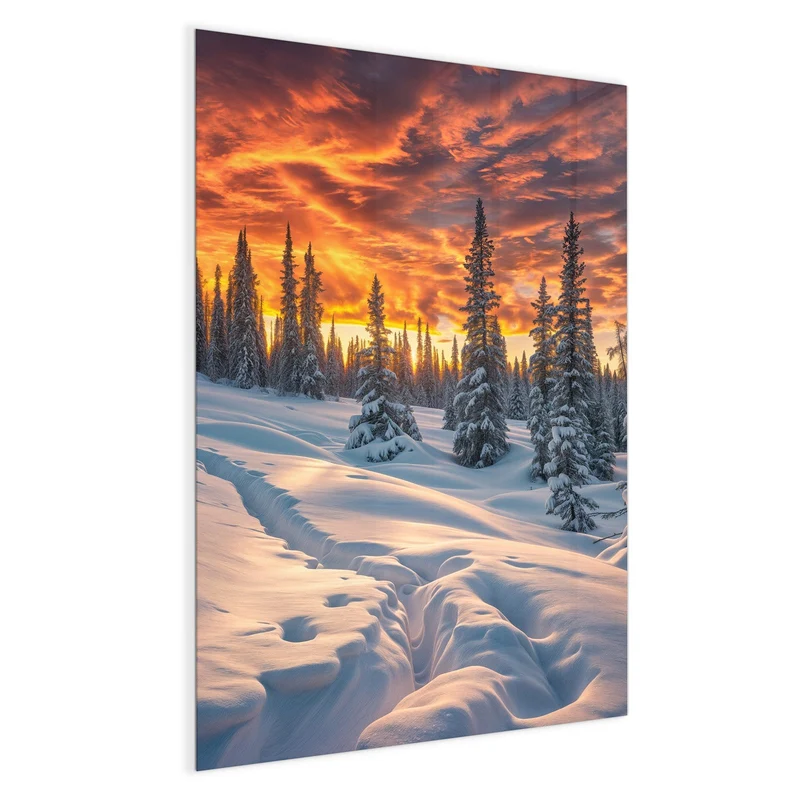 Magnettafel - Schneewehen im Abendrot