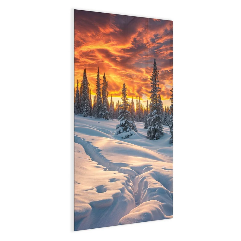 Magnettafel - Schneewehen im Abendrot