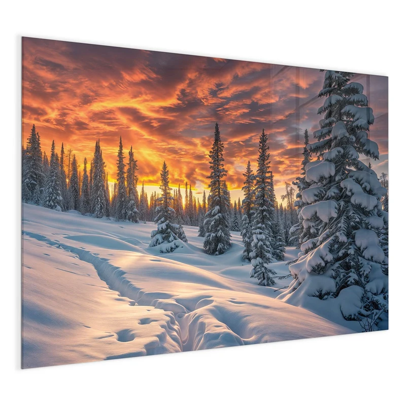Magnettafel - Schneewehen im Abendrot