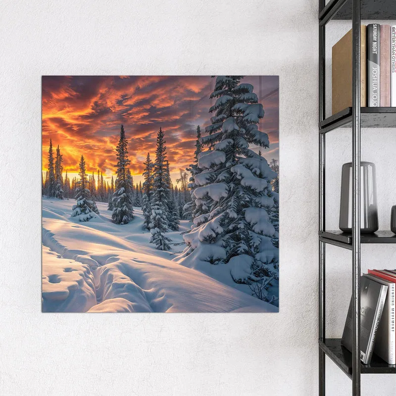 Magnettafel - Schneewehen im Abendrot