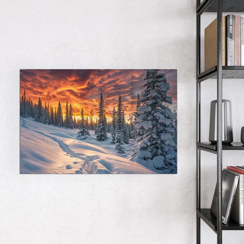 Magnettafel - Schneewehen im Abendrot