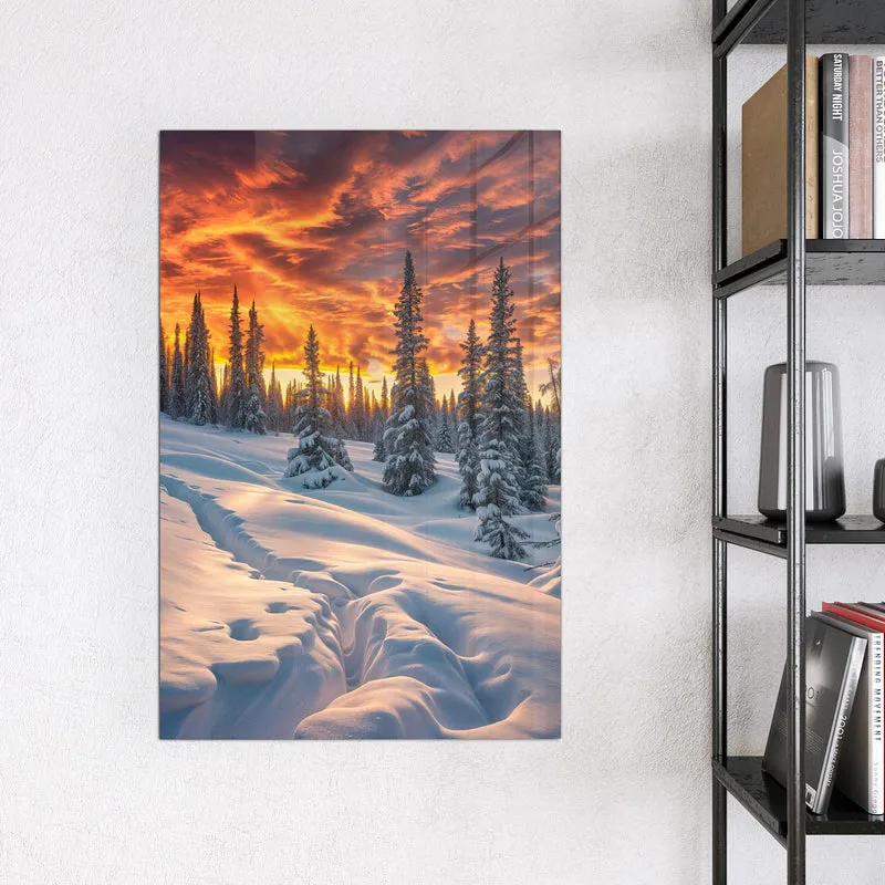 Magnettafel - Schneewehen im Abendrot