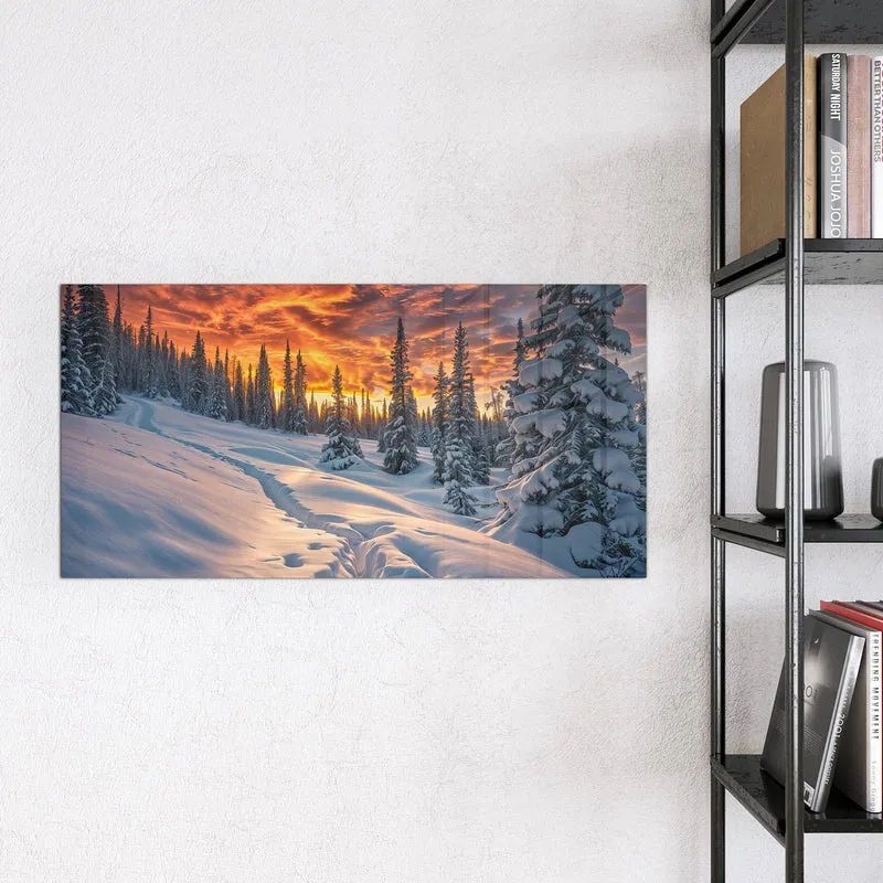Magnettafel - Schneewehen im Abendrot