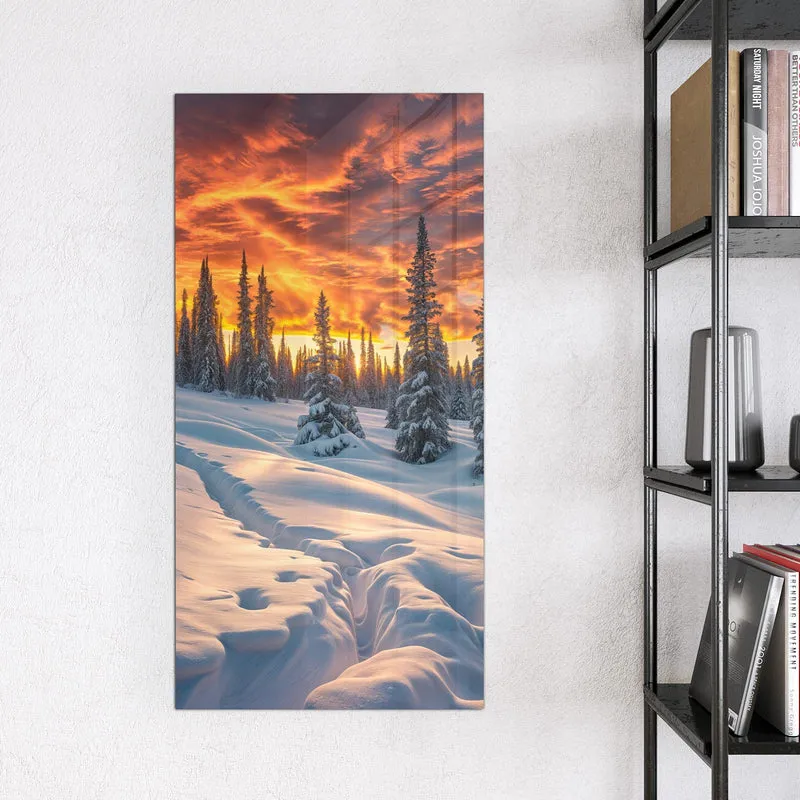 Magnettafel - Schneewehen im Abendrot