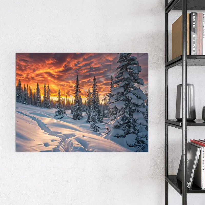 Magnettafel - Schneewehen im Abendrot