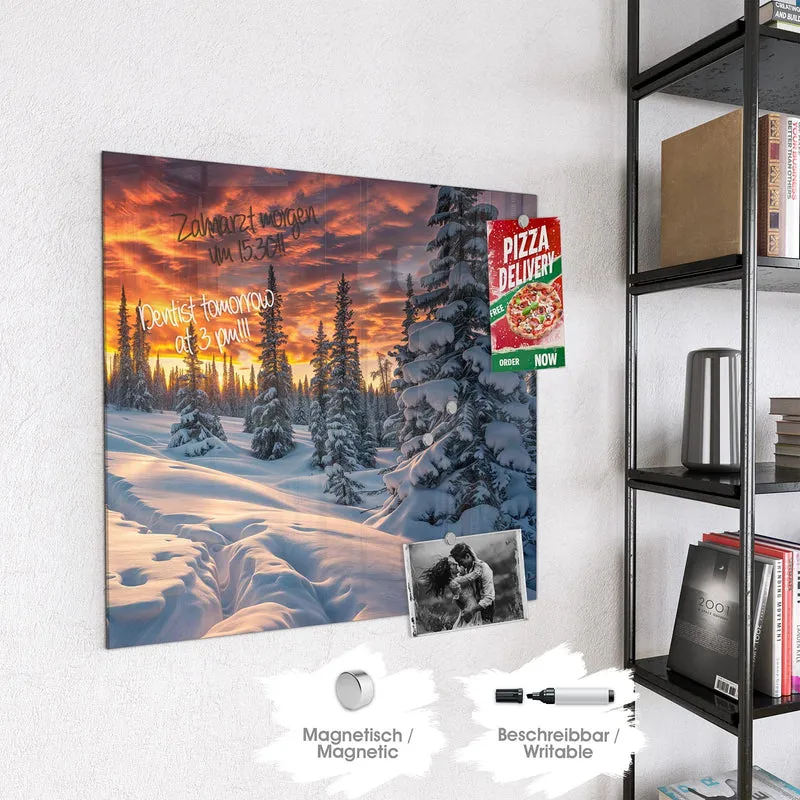 Magnettafel - Schneewehen im Abendrot
