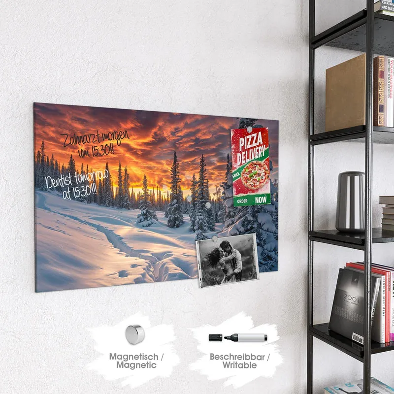 Magnettafel - Schneewehen im Abendrot