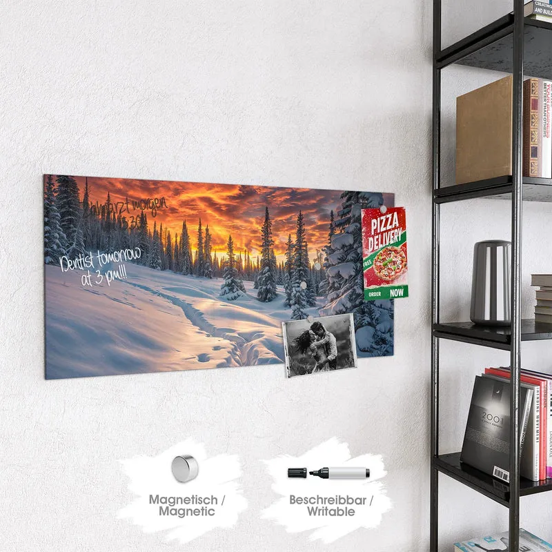 Magnettafel - Schneewehen im Abendrot