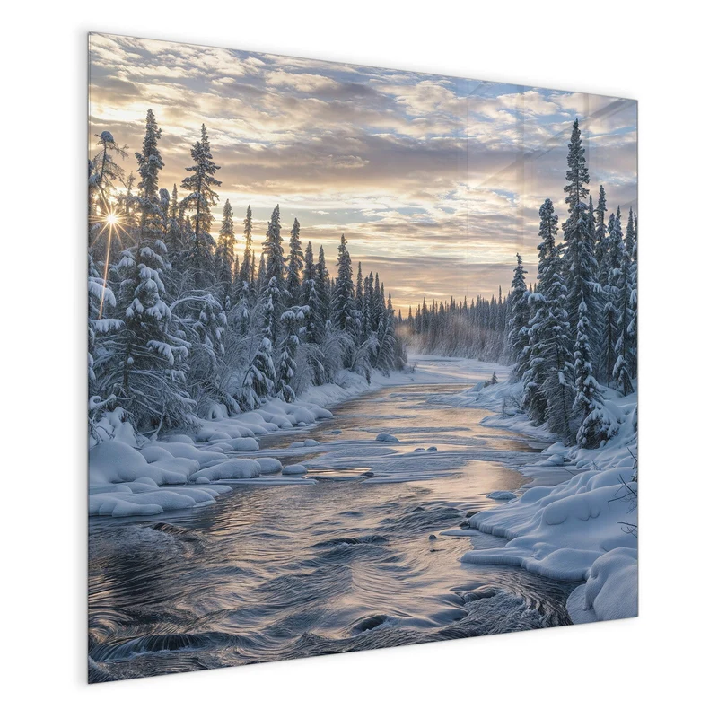 Magnettafel - Fluss zwischen Tannen