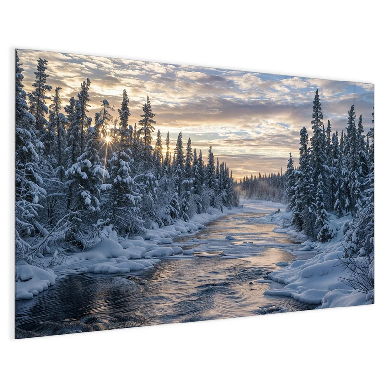 Magnettafel - Fluss zwischen Tannen