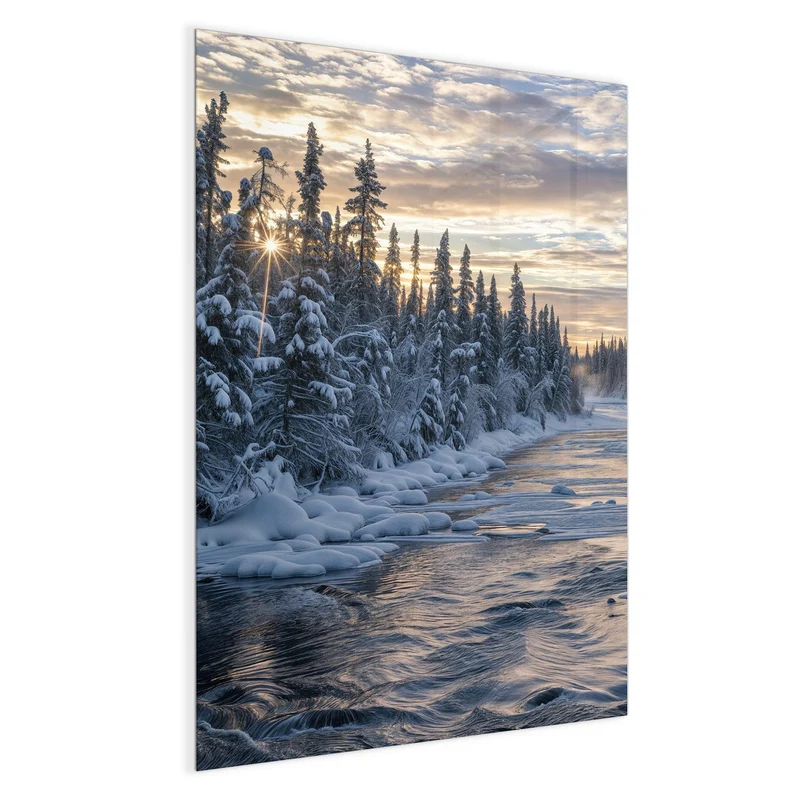 Magnettafel - Fluss zwischen Tannen