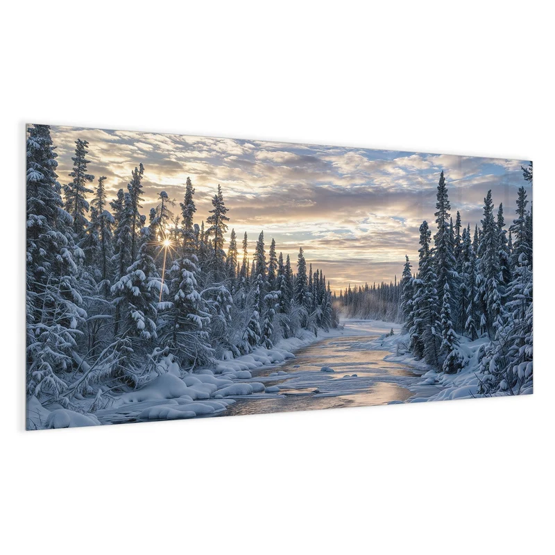 Magnettafel - Fluss zwischen Tannen