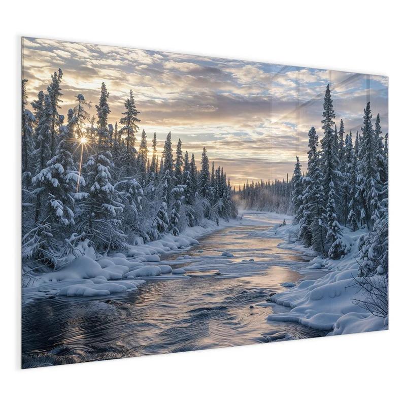 Magnettafel - Fluss zwischen Tannen