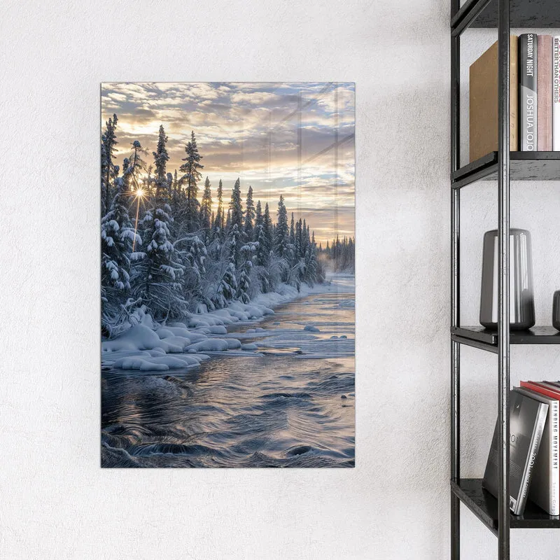 Magnettafel - Fluss zwischen Tannen
