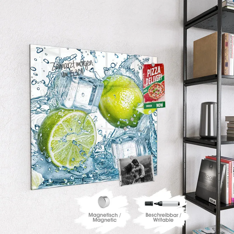 Magnettafel - Limetten mit Eis