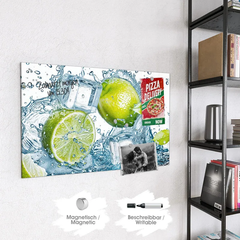 Magnettafel - Limetten mit Eis