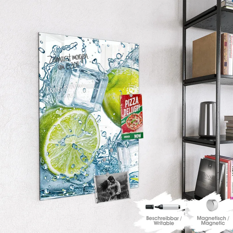 Magnettafel - Limetten mit Eis