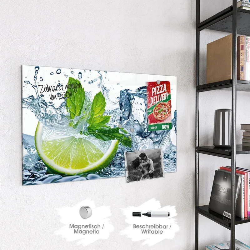 Magnettafel - Limette mit Minze