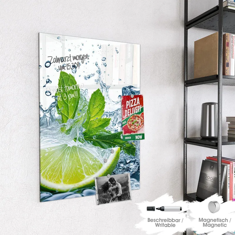 Magnettafel - Limette mit Minze