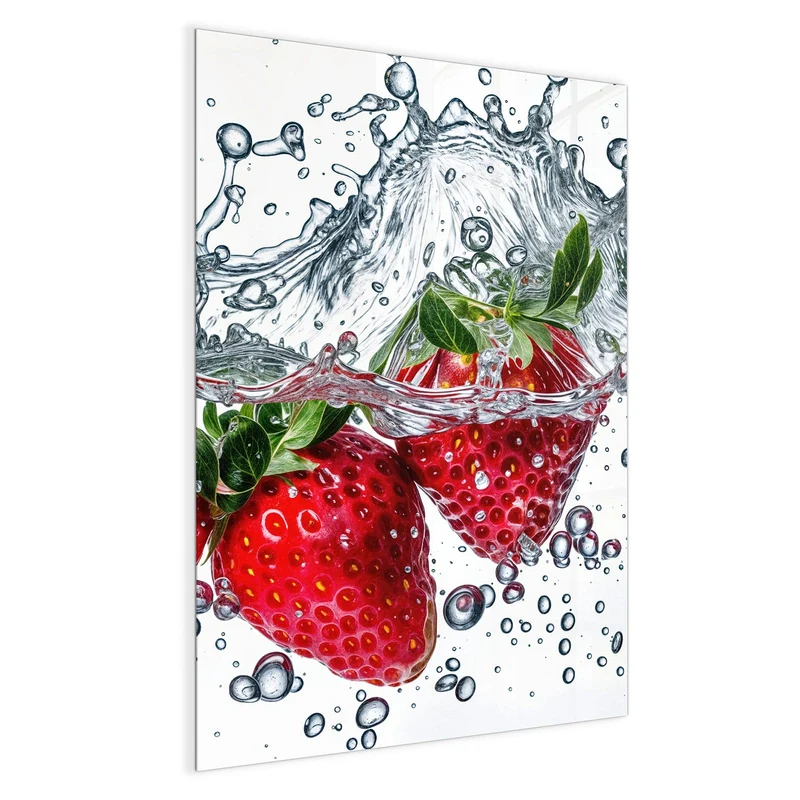 Magnettafel - Spritzige Erdbeeren