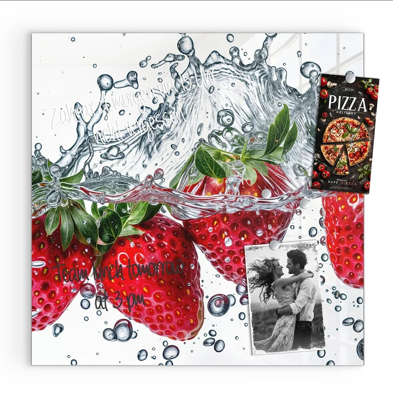 Magnettafel - Spritzige Erdbeeren