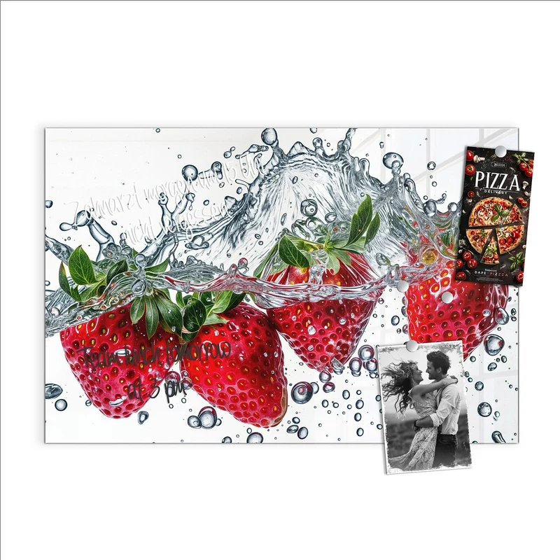 Magnettafel - Spritzige Erdbeeren