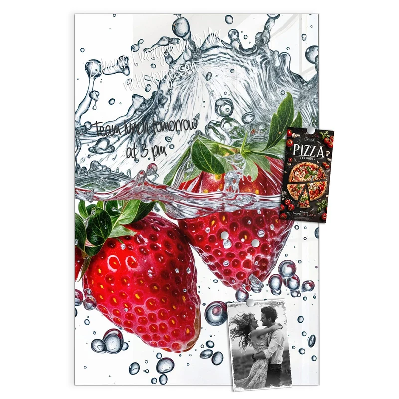 Magnettafel - Spritzige Erdbeeren