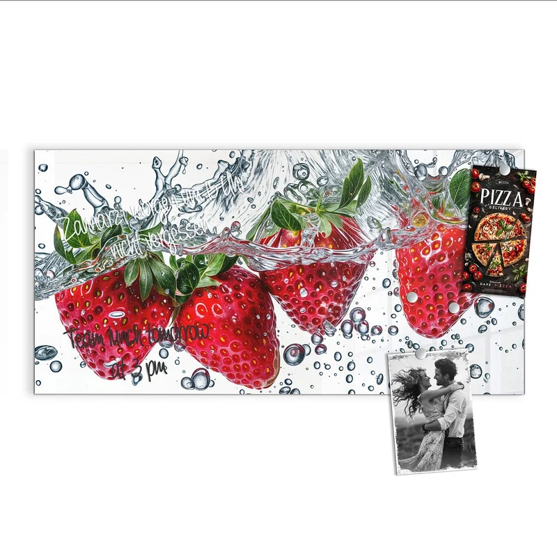 Magnettafel - Spritzige Erdbeeren