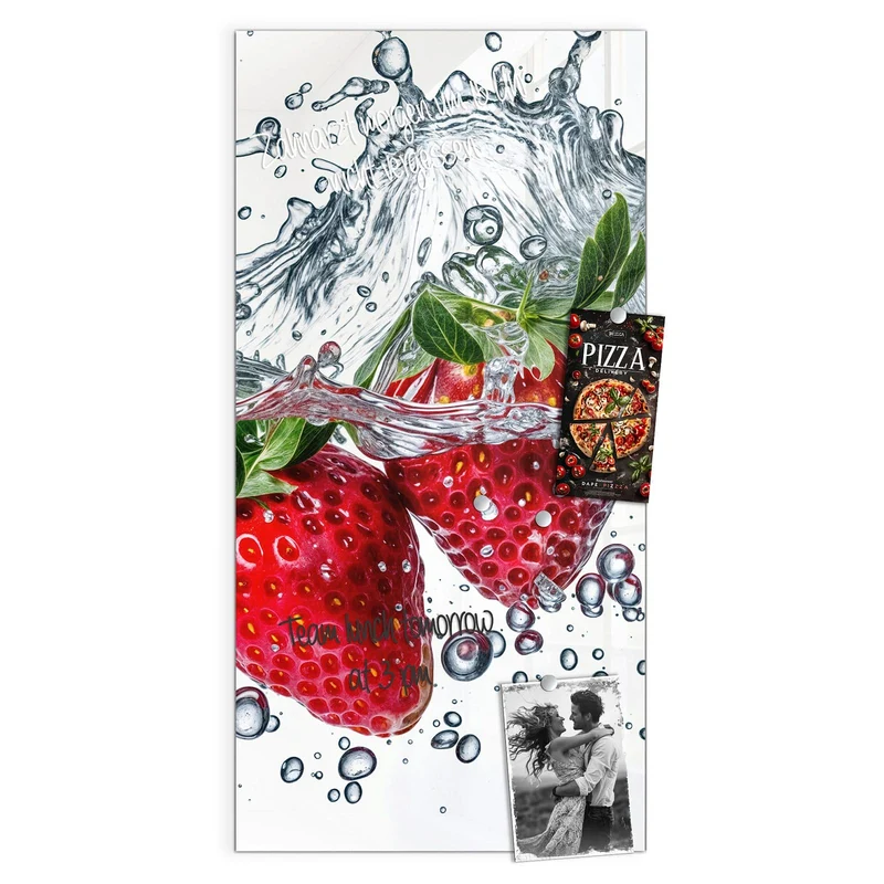 Magnettafel - Spritzige Erdbeeren