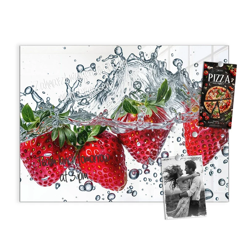 Magnettafel - Spritzige Erdbeeren