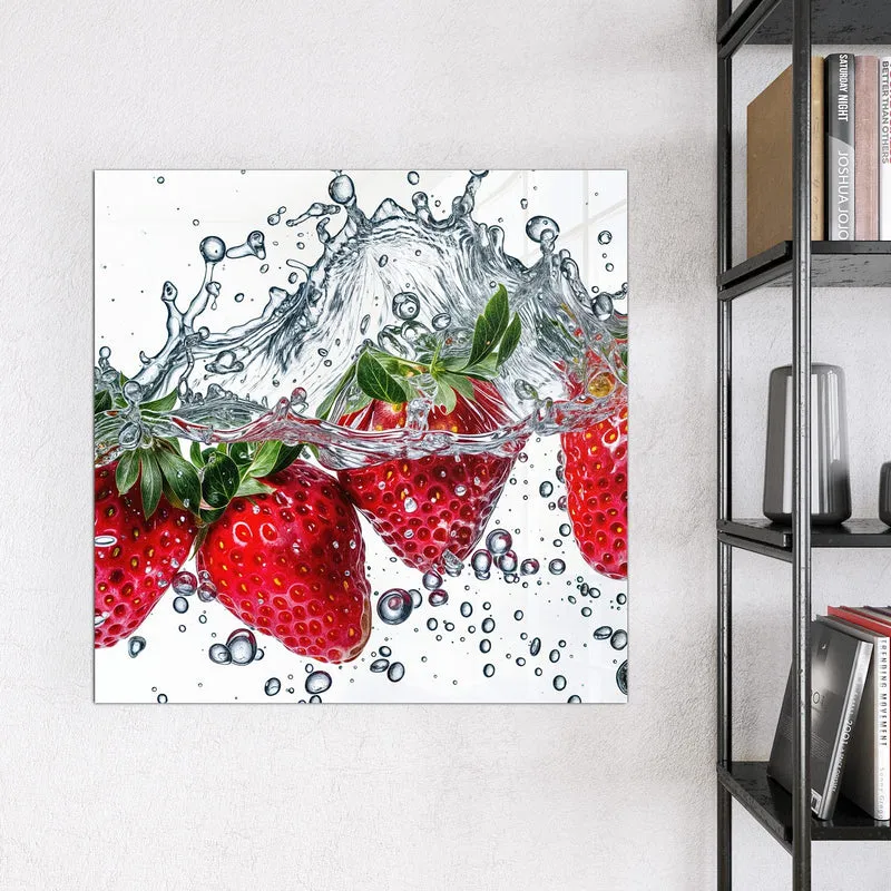 Magnettafel - Spritzige Erdbeeren