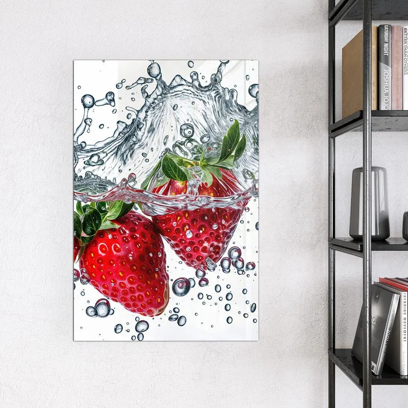 Magnettafel - Spritzige Erdbeeren