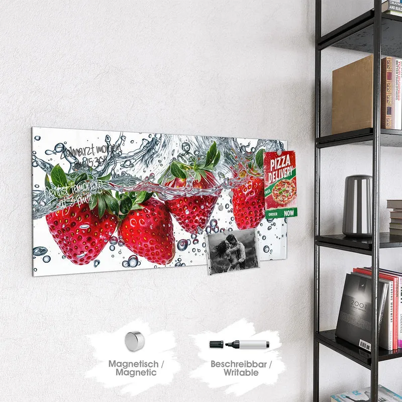 Magnettafel - Spritzige Erdbeeren