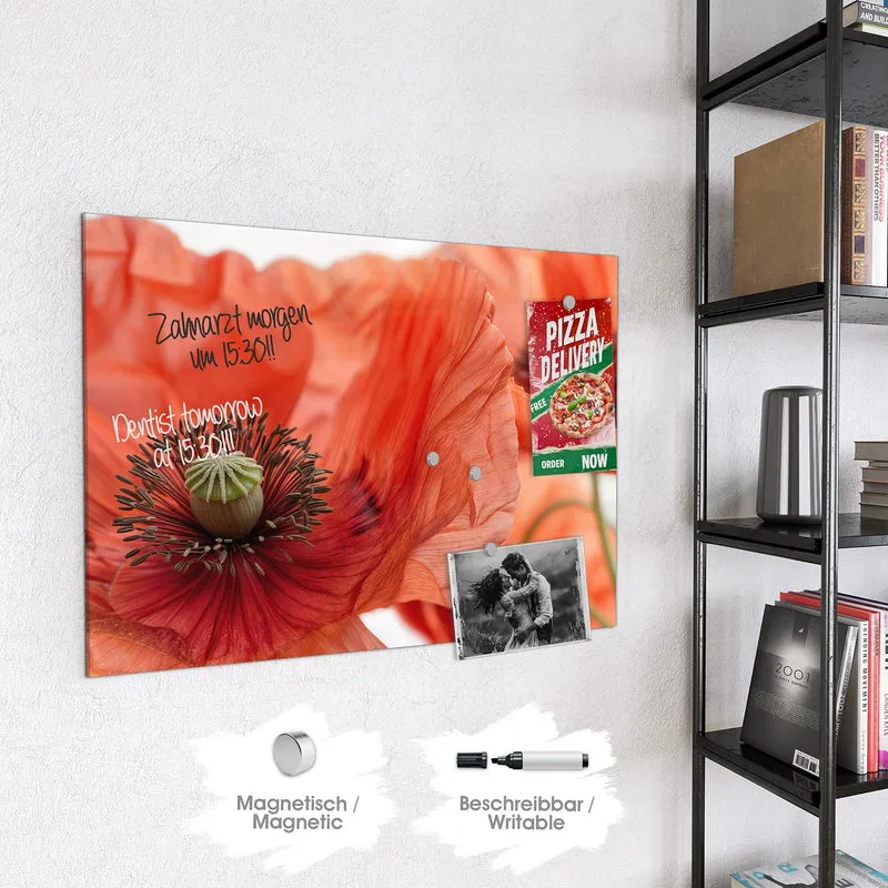 Magnettafel - Mohnblüten