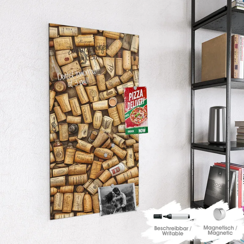 Magnettafel - Weinkorken von oben