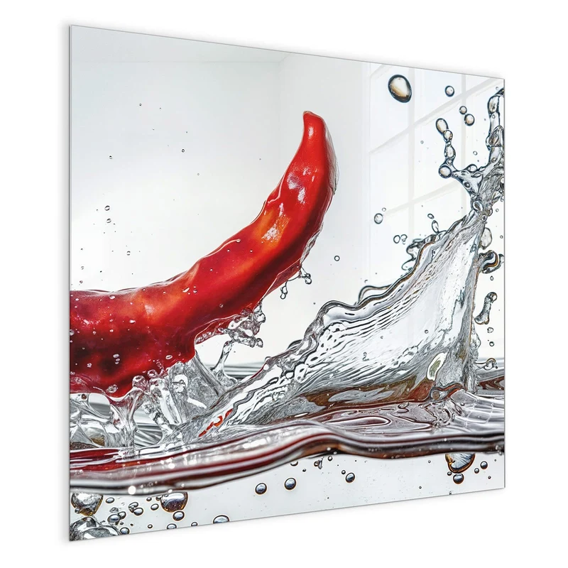 Magnettafel - Chilischote im Spritzer