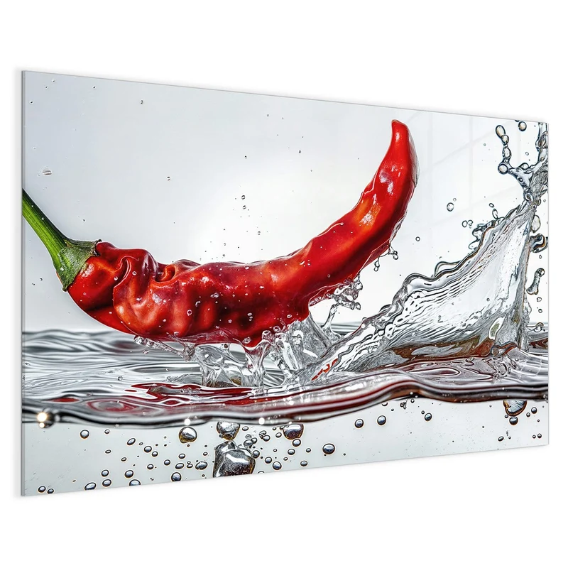 Magnettafel - Chilischote im Spritzer