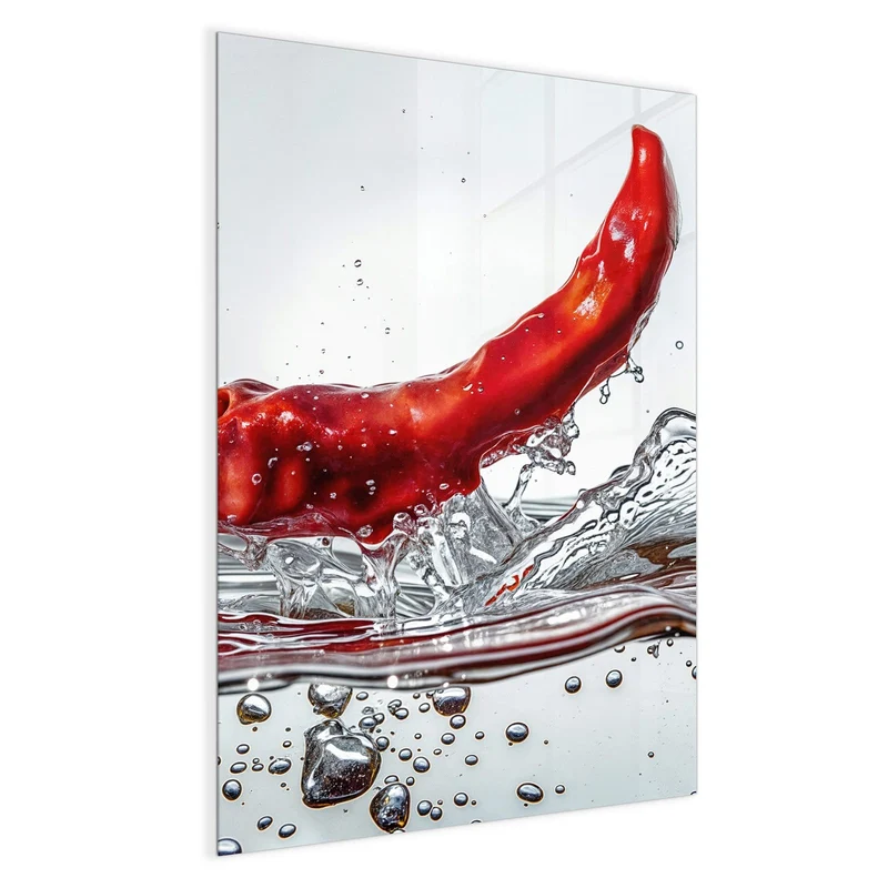 Magnettafel - Chilischote im Spritzer