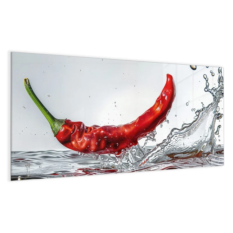 Magnettafel - Chilischote im Spritzer
