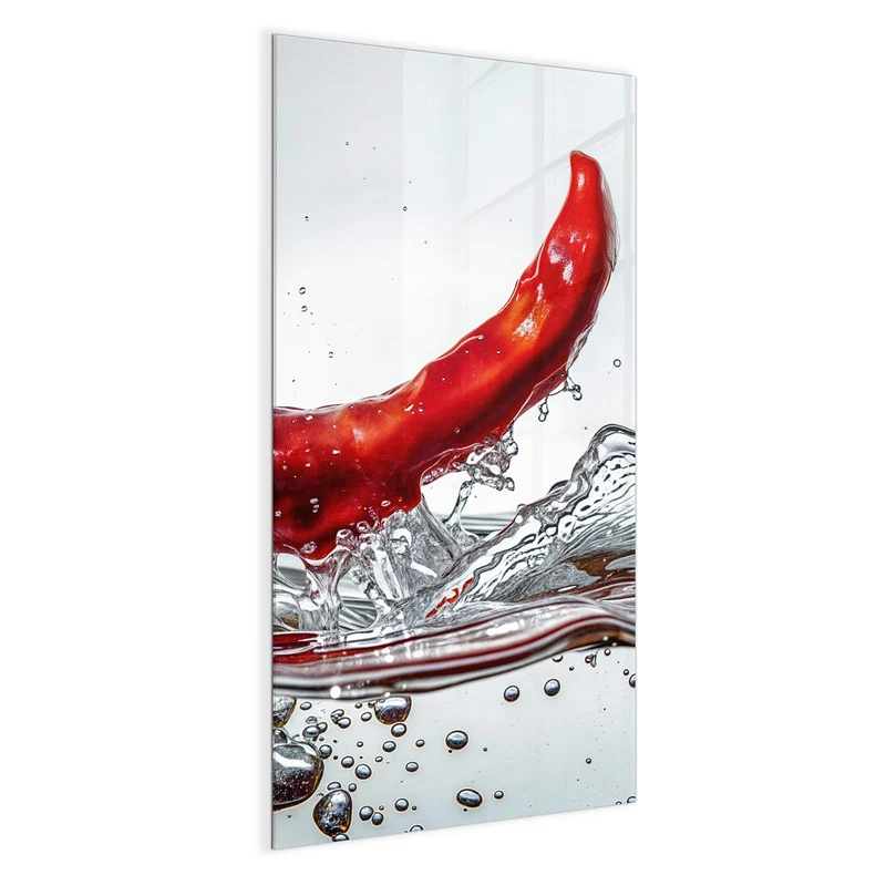 Magnettafel - Chilischote im Spritzer