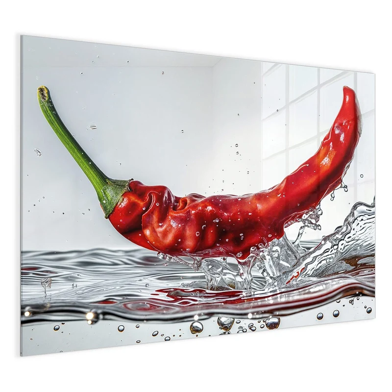 Magnettafel - Chilischote im Spritzer