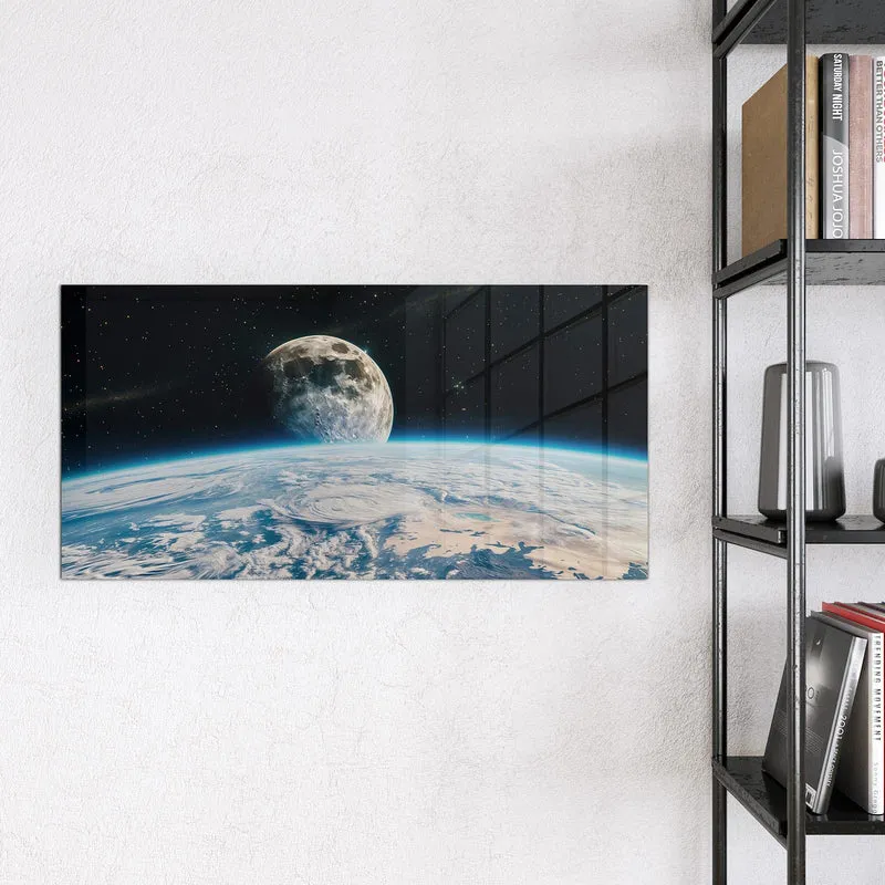 Magnettafel - Mond über der Erde
