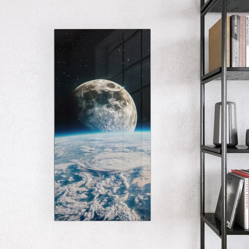 Magnettafel - Mond über der Erde